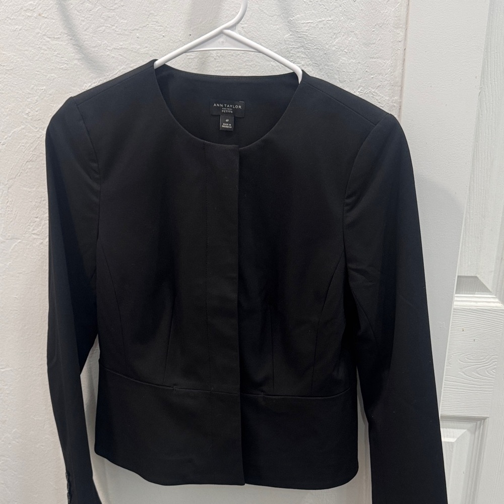 Ann Taylor Factory Petite Classic Black Blazer